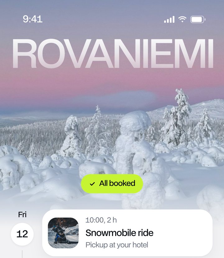 A Rovaniemi trip in Aino marked all booked