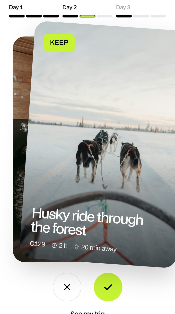 Swiping a husky ride card in Aino